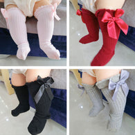 New Kids Toddlers Girls Big Bow Knee High Long Soft Cotton Lace Baby Socks Kids