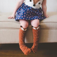Cotton Baby Leg Warmers 1 Pair Unisex Baby Girl&Boy Knee High Fox Socks Kids Cute Cartoon Socks meias infantil baby socks