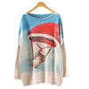 Womens knitted Tshirt Sweater Christmas Batwing Long Sleeve Color Loose Knit Winter Warm Knitwear Tops Pullovers Shirt Women