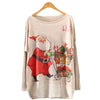 Womens knitted Tshirt Sweater Christmas Batwing Long Sleeve Color Loose Knit Winter Warm Knitwear Tops Pullovers Shirt Women