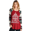 Feitong Christmas T-shirt Women Autumn Long Sleeve Holly Jolly Christmas Letters Printed O Neck Loose 3 Colors tshirt Tops