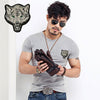 Hot Sale White Wolf Design inwrought Short Sleeve T-shirts Leisure Round Collar Men Tshirts Camisetas Fashion Cotton T Shirts