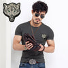 Hot Sale White Wolf Design inwrought Short Sleeve T-shirts Leisure Round Collar Men Tshirts Camisetas Fashion Cotton T Shirts