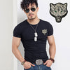 Hot Sale White Wolf Design inwrought Short Sleeve T-shirts Leisure Round Collar Men Tshirts Camisetas Fashion Cotton T Shirts