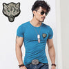 Hot Sale White Wolf Design inwrought Short Sleeve T-shirts Leisure Round Collar Men Tshirts Camisetas Fashion Cotton T Shirts