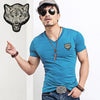 Hot Sale White Wolf Design inwrought Short Sleeve T-shirts Leisure Round Collar Men Tshirts Camisetas Fashion Cotton T Shirts