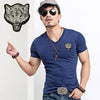 Hot Sale White Wolf Design inwrought Short Sleeve T-shirts Leisure Round Collar Men Tshirts Camisetas Fashion Cotton T Shirts