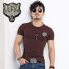 Hot Sale White Wolf Design inwrought Short Sleeve T-shirts Leisure Round Collar Men Tshirts Camisetas Fashion Cotton T Shirts