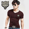 Hot Sale White Wolf Design inwrought Short Sleeve T-shirts Leisure Round Collar Men Tshirts Camisetas Fashion Cotton T Shirts