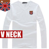 2018 New Arrivals Men's British Flag Hand-stitched Design T shirt Hipster Tops Long Sleeve Fake Leather Pocket tshirts Plus size