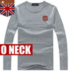 2018 New Arrivals Men's British Flag Hand-stitched Design T shirt Hipster Tops Long Sleeve Fake Leather Pocket tshirts Plus size