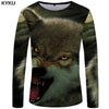 KYKU Wolf T shirt Men Long sleeve shirt Beauty Printed Tshirt Galaxy Rock Apple Streetwear Character Clothes Japan