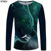 KYKU Wolf T shirt Men Long sleeve shirt Beauty Printed Tshirt Galaxy Rock Apple Streetwear Character Clothes Japan
