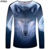 KYKU Wolf T shirt Men Long sleeve shirt Beauty Printed Tshirt Galaxy Rock Apple Streetwear Character Clothes Japan