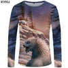 KYKU Wolf T shirt Men Long sleeve shirt Beauty Printed Tshirt Galaxy Rock Apple Streetwear Character Clothes Japan
