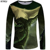 KYKU Wolf T shirt Men Long sleeve shirt Beauty Printed Tshirt Galaxy Rock Apple Streetwear Character Clothes Japan
