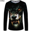 KYKU Wolf T shirt Men Long sleeve shirt Beauty Printed Tshirt Galaxy Rock Apple Streetwear Character Clothes Japan