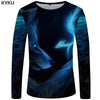 KYKU Wolf T shirt Men Long sleeve shirt Beauty Printed Tshirt Galaxy Rock Apple Streetwear Character Clothes Japan