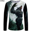 KYKU Wolf T shirt Men Long sleeve shirt Beauty Printed Tshirt Galaxy Rock Apple Streetwear Character Clothes Japan
