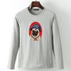 2018 New Creative Pug Life Design Print Mens T Shirts Fashion Rock Hip Hop Style T-shirts Cotton Long Sleeve Funny Casual tshirt