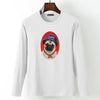 2018 New Creative Pug Life Design Print Mens T Shirts Fashion Rock Hip Hop Style T-shirts Cotton Long Sleeve Funny Casual tshirt