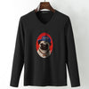 2018 New Creative Pug Life Design Print Mens T Shirts Fashion Rock Hip Hop Style T-shirts Cotton Long Sleeve Funny Casual tshirt