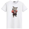 2018 New Arrival Fashion Boxer Cat Design Mens T Shirts Boy Cool Tops Hipster Printed Summer Short Sleeve T-shirts Casual tshirt