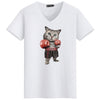 2018 New Arrival Fashion Boxer Cat Design Mens T Shirts Boy Cool Tops Hipster Printed Summer Short Sleeve T-shirts Casual tshirt