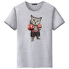 2018 New Arrival Fashion Boxer Cat Design Mens T Shirts Boy Cool Tops Hipster Printed Summer Short Sleeve T-shirts Casual tshirt