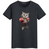 2018 New Arrival Fashion Boxer Cat Design Mens T Shirts Boy Cool Tops Hipster Printed Summer Short Sleeve T-shirts Casual tshirt