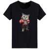 2018 New Arrival Fashion Boxer Cat Design Mens T Shirts Boy Cool Tops Hipster Printed Summer Short Sleeve T-shirts Casual tshirt