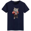 2018 New Arrival Fashion Boxer Cat Design Mens T Shirts Boy Cool Tops Hipster Printed Summer Short Sleeve T-shirts Casual tshirt