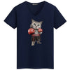 2018 New Arrival Fashion Boxer Cat Design Mens T Shirts Boy Cool Tops Hipster Printed Summer Short Sleeve T-shirts Casual tshirt