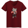 2018 New Arrival Fashion Boxer Cat Design Mens T Shirts Boy Cool Tops Hipster Printed Summer Short Sleeve T-shirts Casual tshirt